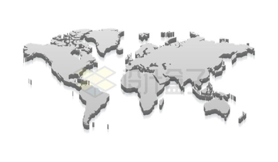 3D风格灰色的世界地图立体地图1880773矢量图片免抠素材