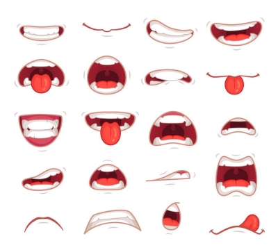 20款可爱卡通风格的嘴巴形状图片免抠素材