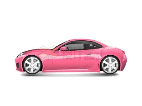 粉红色跑车汽车侧面3429168矢量图片免抠素材