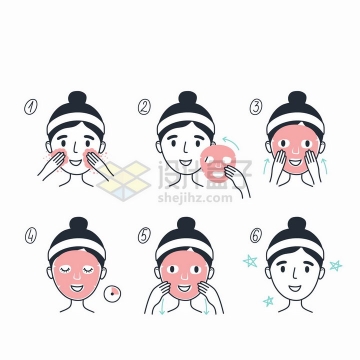  Diagram of correct steps for applying mask Hand drawn illustration png picture without cutting vector material