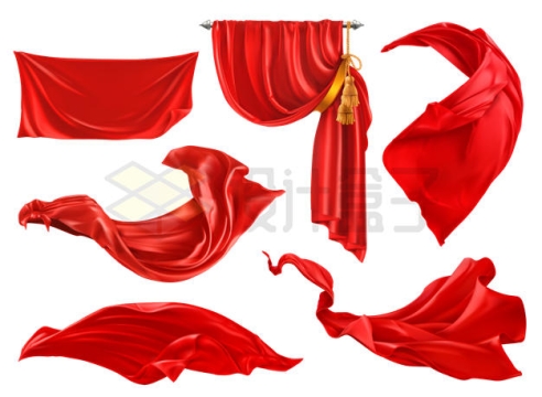 6款红色幕布披风丝绸3D模型9261338矢量图片免抠素材