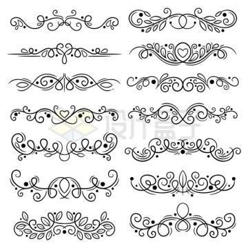  14 hand-painted leaves, branches, vines, decorative patterns 8947594 vector pictures, cut free materials