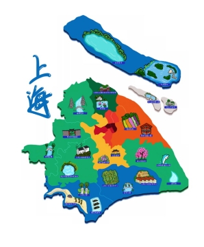 手绘上海旅游地图328772png图片素材