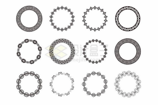  12 kinds of ring decorations composed of complex patterns 8361089 vector picture cut free materials