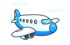 一款蓝色的卡通客机小飞机7051353矢量图片免抠素材