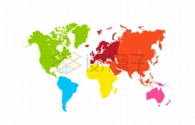  Color world maps of all continents 8272231 vector picture free material