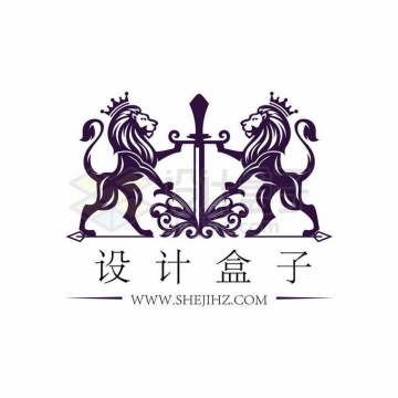 一款狮子装饰的西方贵族王室徽章复杂图案5051543矢量图片免抠素材