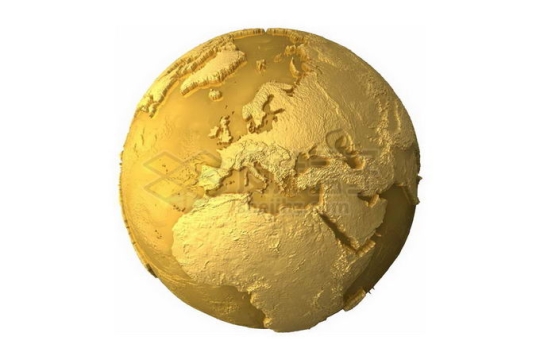 金色的3D地球模型1104298png免抠图片素材