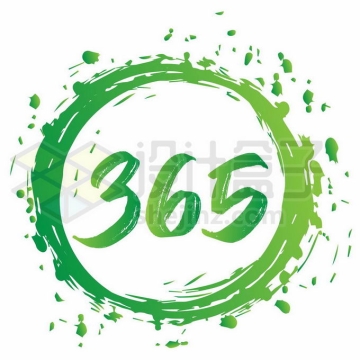绿色涂鸦365天艺术字体6831430矢量图片免抠素材