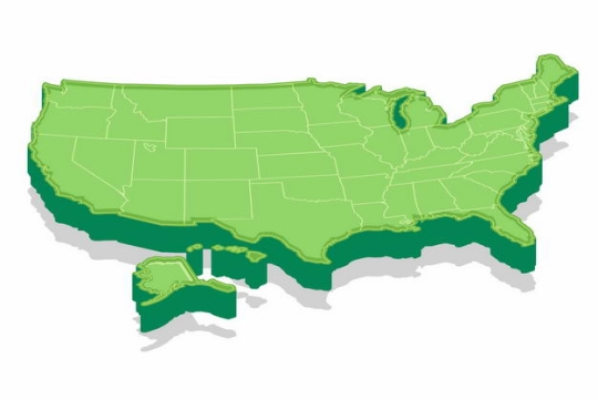 绿色3D立体美国地图3476008png图片免抠素材