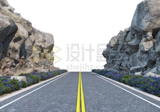 岩石悬崖峭壁峡谷中的公路道路3921912PSD免抠图片素材