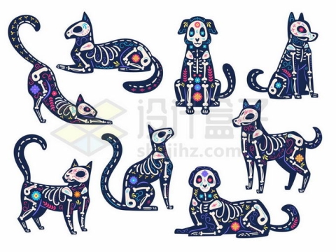 各种抽象埃及猫咪狗狗图腾图案7569392矢量图片免抠素材免费下载