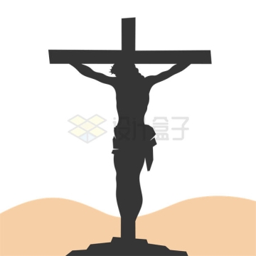 钉在十字架上的耶稣剪影9672363矢量图片免抠素材