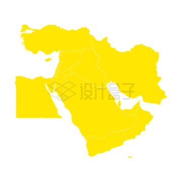 中东地区行政地图各国边界线3552892矢量图片免抠素材