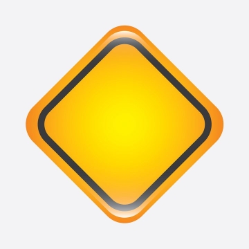 高光风格正方形黄色提示牌警告标志警示标牌方框图片免抠矢量素材