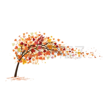 秋天里被大风吹的枫树叶子4297752矢量图片免抠素材