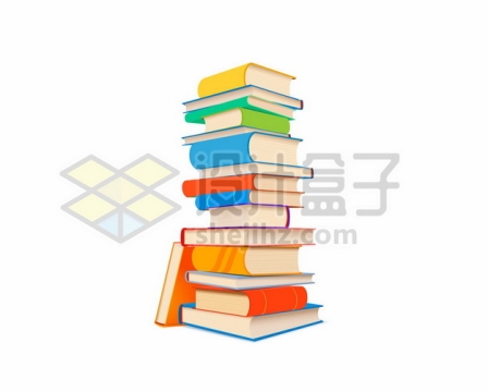 高高堆放在一起的书本书籍象征了学生学业负担7719333矢量图片免抠素材免费下载