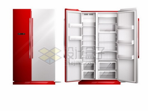 关闭和打开的双门电冰箱空空如也828064png矢量图片素材
