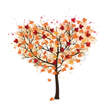 秋天里心形树冠的枫树4116125矢量图片免抠素材