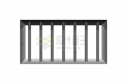 灰黑色的监狱牢房窗户栅栏4804962矢量图片免抠素材