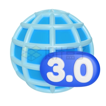 WEB3.0网络卡通互联网3D模型4868581PSD免抠图片素材