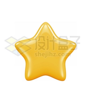 金黄色的卡通五角星3D模型9502316PSD免抠图片素材