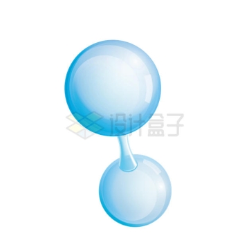 两颗蓝色玻璃小球组成的分子结构示意图6095041矢量图片免抠素材