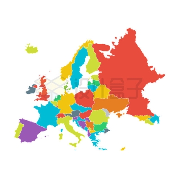 彩色色块组成的欧盟欧洲地图8113367矢量图片免抠素材