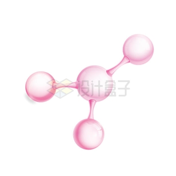 四颗粉色玻璃小球组成的分子结构示意图9290857矢量图片免抠素材