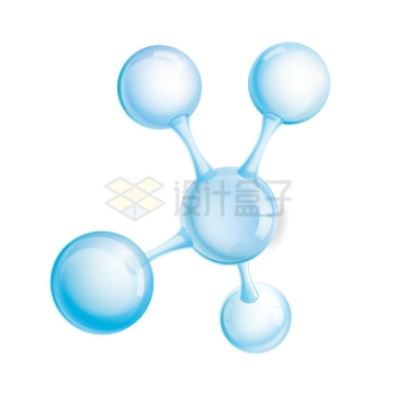 五颗蓝色玻璃小球组成的分子结构示意图8306901矢量图片免抠素材
