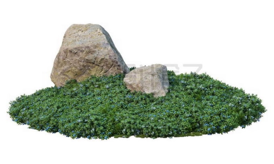青草地上的两块巨大石块1748075PSD免抠图片素材
