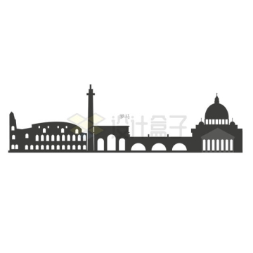 罗马城市建筑物剪影图案5152451矢量图片免抠素材