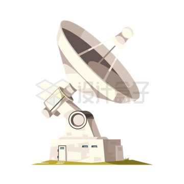 一台卫星信号接收站天线6055406矢量图片免抠素材