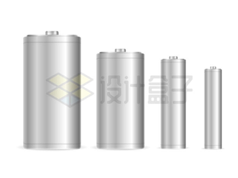 4款不同规格的干电池碱性电池4108633矢量图片免抠素材