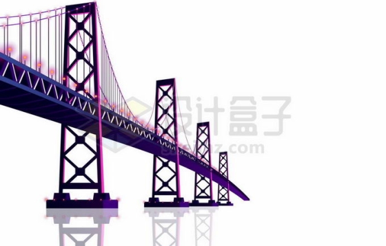 一座紫色的悬索桥跨海大桥1843299矢量图片免抠素材