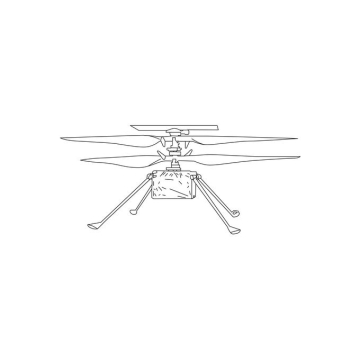 机智号直升机美国火星探测车手绘线条插画1492380png免抠图片素材