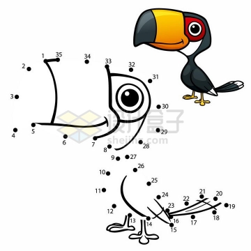 儿童绘画游戏画一只巨嘴鸟png图片免抠素材
