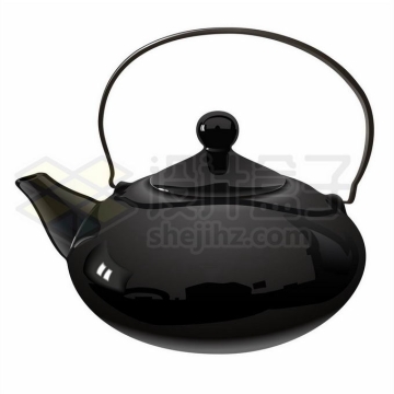 一个黑色的茶壶茶具1026869矢量图片免抠素材