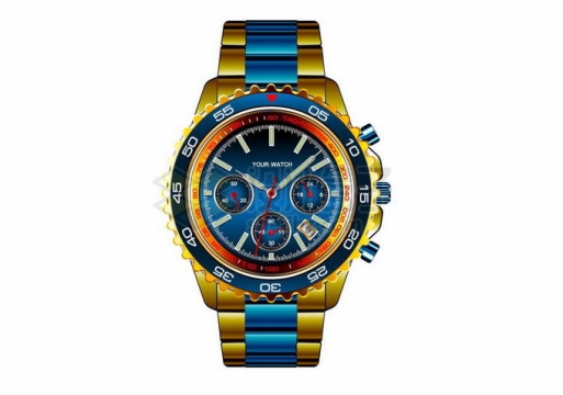 蓝色金色高档手表机械手表男表8376342矢量图片免抠素材
