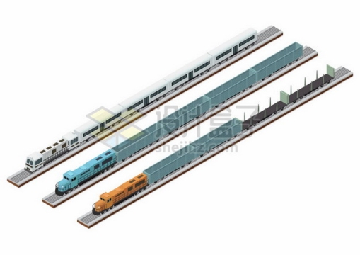 3D风格高铁货运列车等166806png图片素材