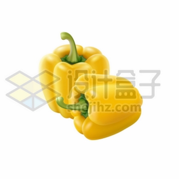 两颗黄色的彩椒辣椒菜椒柿子椒美味蔬菜3270508矢量图片免抠素材免费下载