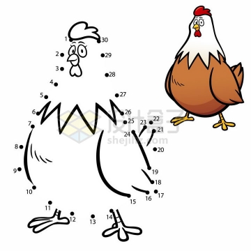 儿童绘画游戏画一只公鸡png图片免抠素材