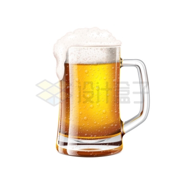 玻璃酒杯中的啤酒冒着泡沫4331934矢量图片免抠素材
