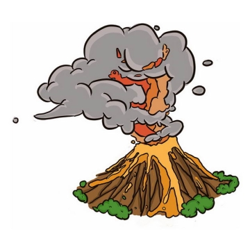 手绘风格卡通火山喷发6619241png图片免抠素材