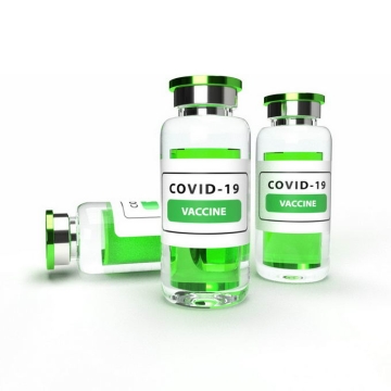 3瓶装有绿色新冠疫苗的西林瓶医疗用品4551748免抠图片素材