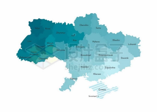 乌克兰行政地图俄罗斯族比例地图2554210矢量图片免抠素材