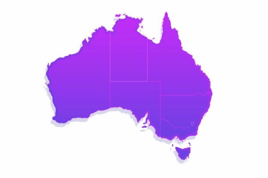 紫色带阴影3D立体澳大利亚地图9522110png图片免抠素材