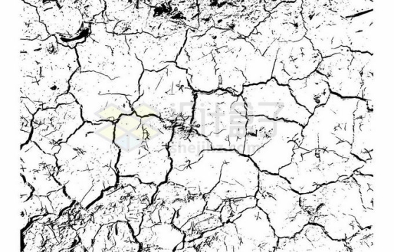 干裂龟裂的地面裂纹效果7410348矢量图片免抠素材