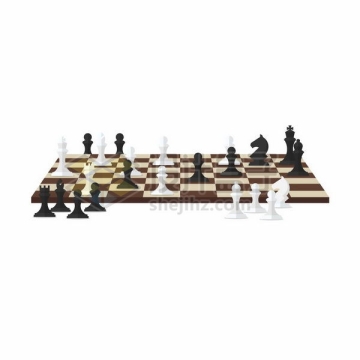 国际象棋棋盘和棋子png图片免抠矢量素材